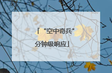 “空中奇兵”分钟级响应