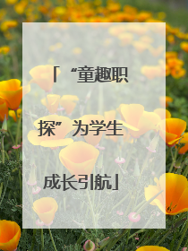 “童趣职探”为学生成长引航