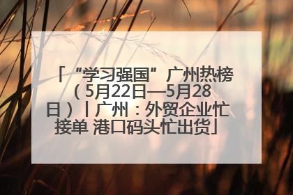 “学习强国”广州热榜（5月22日—5月28日）丨广州：外贸企业忙接单 港口码头忙出货