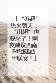“苏超”热火朝天，“川超”也要来了！网友建议西南F4组建西甲联赛！