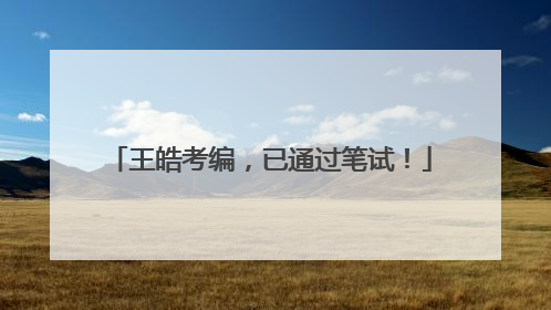 王皓考编，已通过笔试！