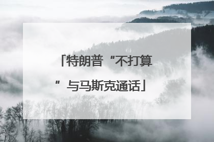 特朗普“不打算”与马斯克通话
