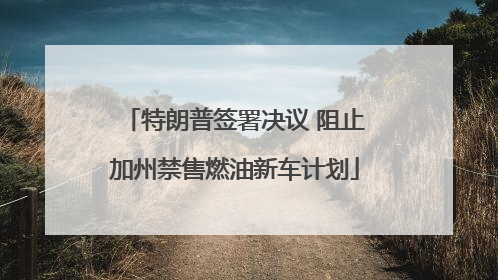 特朗普签署决议 阻止加州禁售燃油新车计划