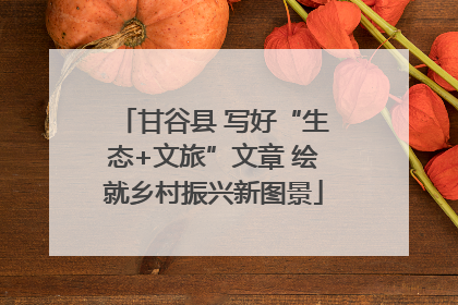 甘谷县 写好“生态+文旅”文章 绘就乡村振兴新图景
