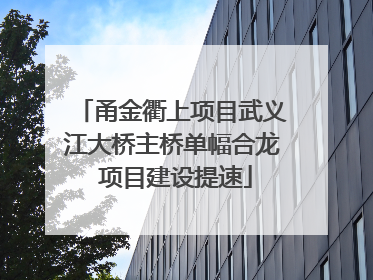 甬金衢上项目武义江大桥主桥单幅合龙 项目建设提速