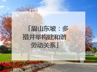 眉山东坡：多措并举构建和谐劳动关系