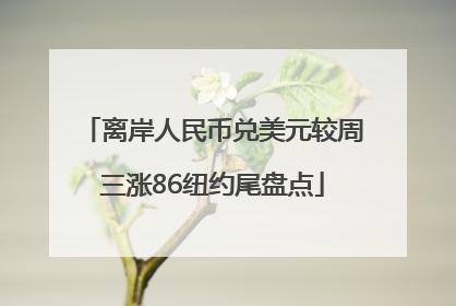离岸人民币兑美元较周三涨86纽约尾盘点