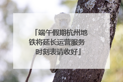端午假期杭州地铁将延长运营服务 时刻表请收好