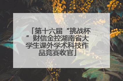 第十六届“挑战杯”财信金控湖南省大学生课外学术科技作品竞赛收官