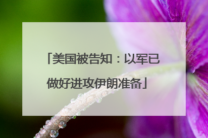 美国被告知：以军已做好进攻伊朗准备