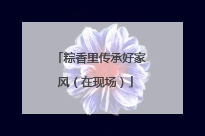 粽香里传承好家风（在现场）