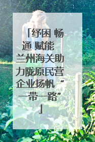 纾困 畅通 赋能 兰州海关助力陇原民营企业扬帆“一带一路”