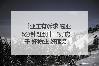 业主有诉求 物业5分钟赶到｜“好房子 好物业 好服务”系列报道④