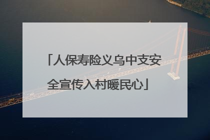 人保寿险义乌中支安全宣传入村暖民心