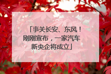 事关长安、东风！刚刚宣布，一家汽车新央企将成立