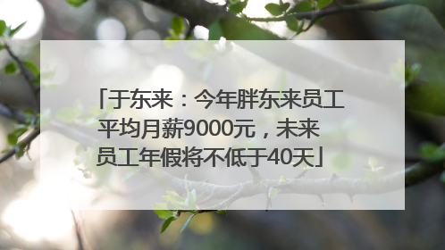 于东来：今年胖东来员工平均月薪9000元，未来员工年假将不低于40天