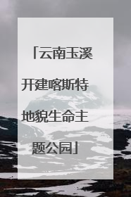 云南玉溪开建喀斯特地貌生命主题公园
