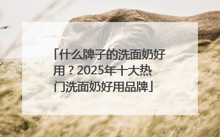 什么牌子的洗面奶好用？2025年十大热门洗面奶好用品牌