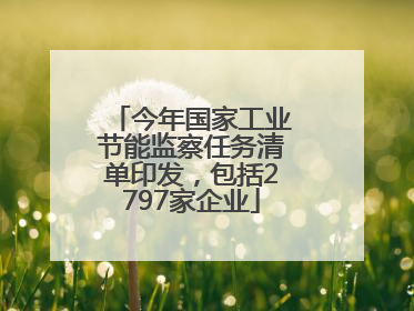 今年国家工业节能监察任务清单印发，包括2797家企业