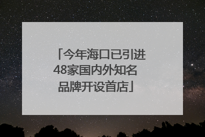 今年海口已引进48家国内外知名品牌开设首店