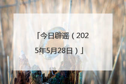 今日辟谣（2025年5月28日）