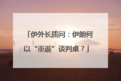 伊外长质问：伊朗何以“重返”谈判桌？