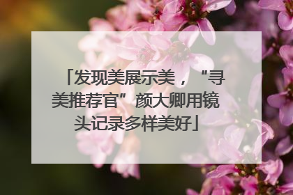发现美展示美，“寻美推荐官”颜大卿用镜头记录多样美好