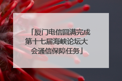 厦门电信圆满完成第十七届海峡论坛大会通信保障任务