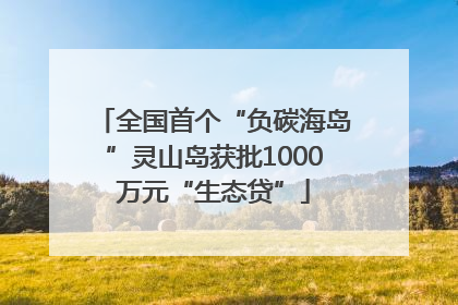 全国首个“负碳海岛”灵山岛获批1000万元“生态贷”