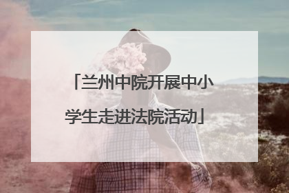 兰州中院开展中小学生走进法院活动