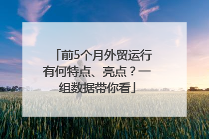 前5个月外贸运行有何特点、亮点？一组数据带你看