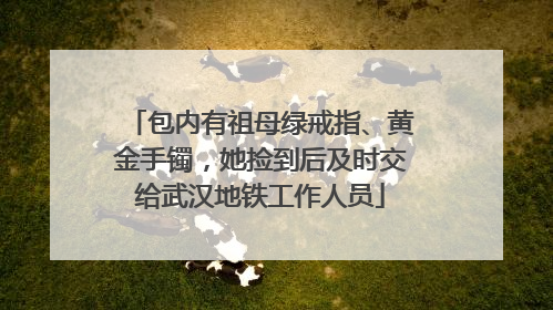 包内有祖母绿戒指、黄金手镯，她捡到后及时交给武汉地铁工作人员