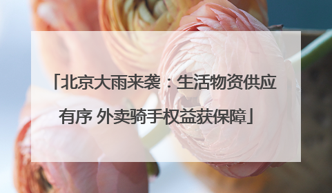 北京大雨来袭：生活物资供应有序 外卖骑手权益获保障