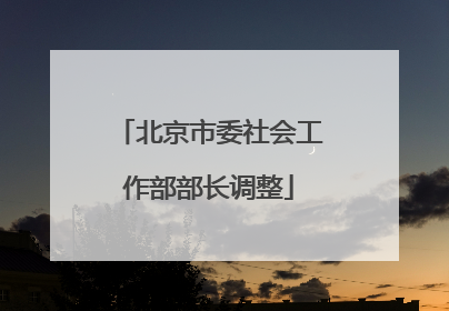北京市委社会工作部部长调整