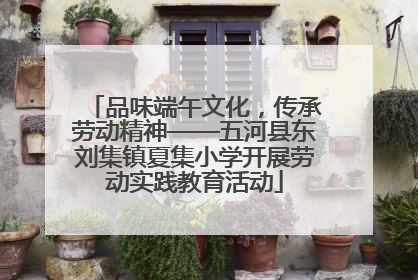 品味端午文化，传承劳动精神——五河县东刘集镇夏集小学开展劳动实践教育活动