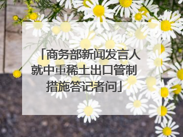 商务部新闻发言人就中重稀土出口管制措施答记者问
