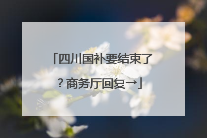 四川国补要结束了？商务厅回复→