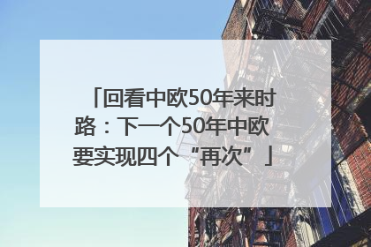 回看中欧50年来时路：下一个50年中欧要实现四个“再次”