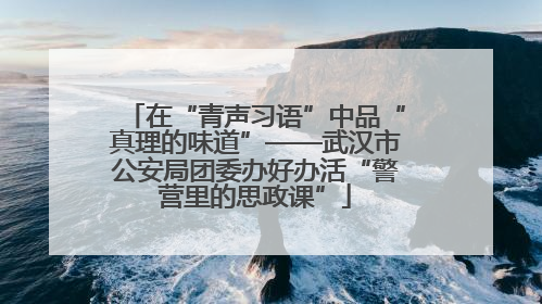 在“青声习语”中品“真理的味道”——武汉市公安局团委办好办活“警营里的思政课”