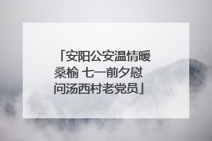 安阳公安温情暖桑榆 七一前夕慰问汤西村老党员