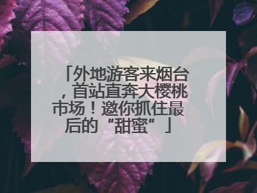 外地游客来烟台，首站直奔大樱桃市场！邀你抓住最后的“甜蜜”