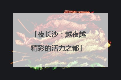 夜长沙：越夜越精彩的活力之都
