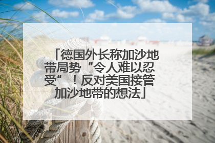 德国外长称加沙地带局势“令人难以忍受”！反对美国接管加沙地带的想法