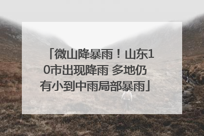微山降暴雨！山东10市出现降雨 多地仍有小到中雨局部暴雨