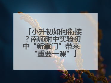 小升初如何衔接？南师附中实验初中“新掌门”带来“重要一课”