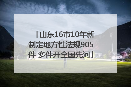 山东16市10年新制定地方性法规905件 多件开全国先河