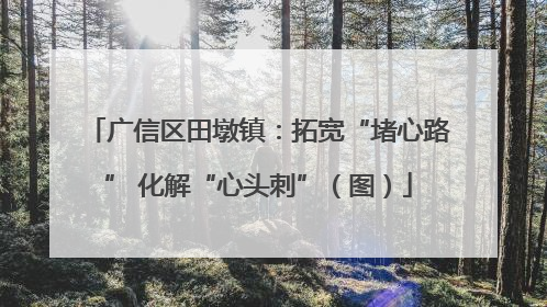 广信区田墩镇：拓宽“堵心路” 化解“心头刺”（图）