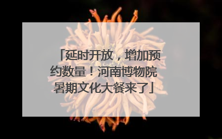 延时开放，增加预约数量！河南博物院暑期文化大餐来了