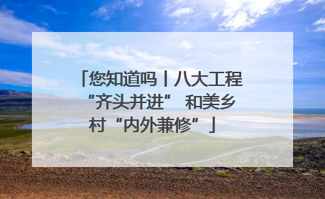 您知道吗丨八大工程“齐头并进” 和美乡村“内外兼修”