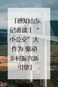 感知山东记者谈丨“小公交”大作为 驱动乡村振兴新引擎